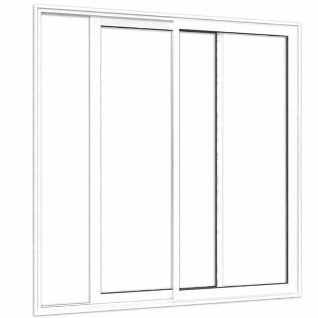 Coulissant alu 2 rails 2 vantaux blanc exterieur