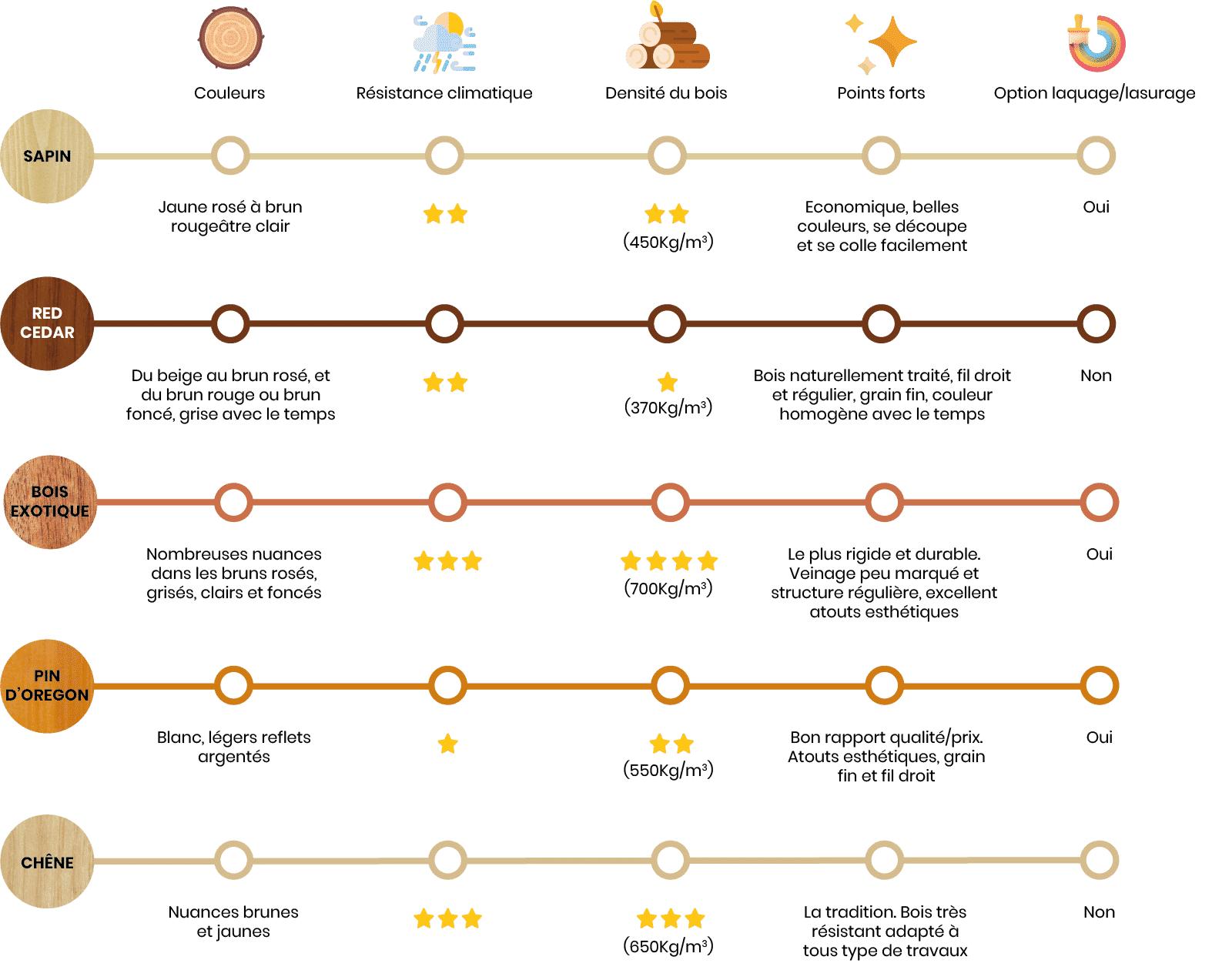 Essences de bois infographie